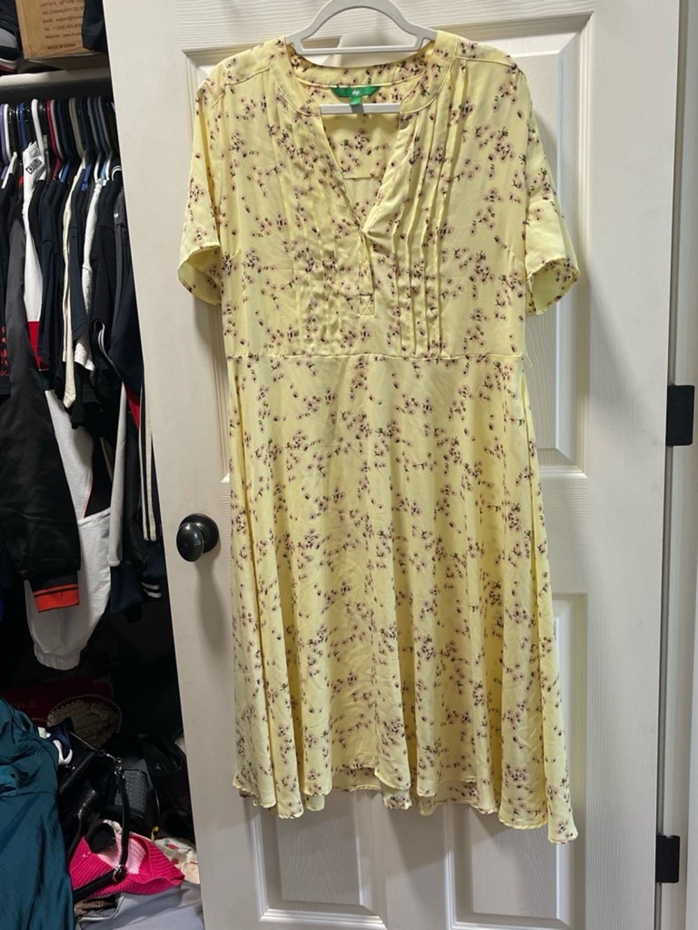 dip Pale Yellow Floral Midi Dress